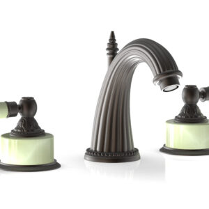 Phylrich VERSAILLES Widespread Faucet – Green Onyx K330 – Oil Rubbed Bronze
