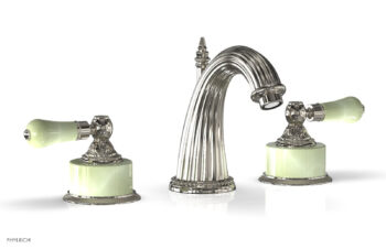 Phylrich VERSAILLES Widespread Faucet - Green Onyx K330 - Polished Nickel