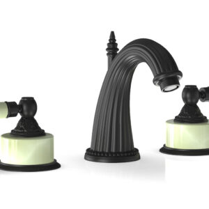 Phylrich VERSAILLES Widespread Faucet – Green Onyx K330 – Matte Black