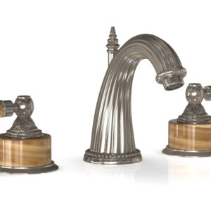 Phylrich VERSAILLES Widespread Faucet – Montaione Brown Onyx K331 – Pewter