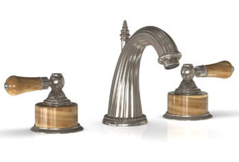 Phylrich VERSAILLES Widespread Faucet - Montaione Brown Onyx K331 - Pewter