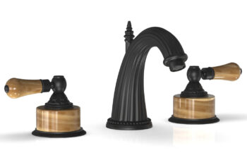 Phylrich VERSAILLES Widespread Faucet - Montaione Brown Onyx K331 - Matte Black