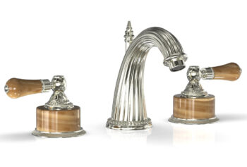 Phylrich VERSAILLES Widespread Faucet - Montaione Brown Onyx K331 - Satin Nickel