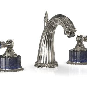 Phylrich VERSAILLES Widespread Faucet – Bleu Sodalite K332 – Polished Nickel
