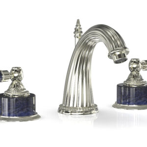 Phylrich VERSAILLES Widespread Faucet – Bleu Sodalite K332 – Satin Nickel