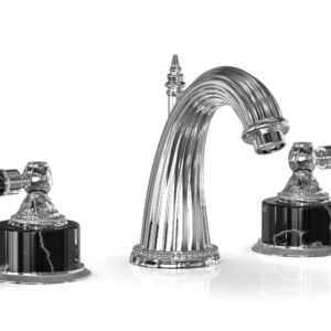 Phylrich VERSAILLES Widespread Faucet – Frienze Black Onyx K334 – Polished Chrome