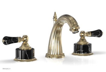 Phylrich VERSAILLES Widespread Faucet - Frienze Black Onyx K334 - Satin Brass
