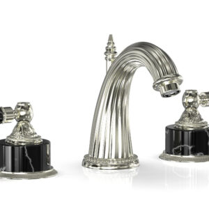 Phylrich VERSAILLES Widespread Faucet – Frienze Black Onyx K334 – Satin Nickel