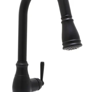 Huntington Brass Isabelle Single Hole Pull-Down Kitchen Faucet In Matte Black