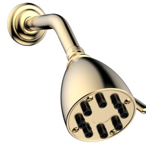 Phylrich 8 Jet 3 1/2″ Round Shower Head K829 – Satin Brass