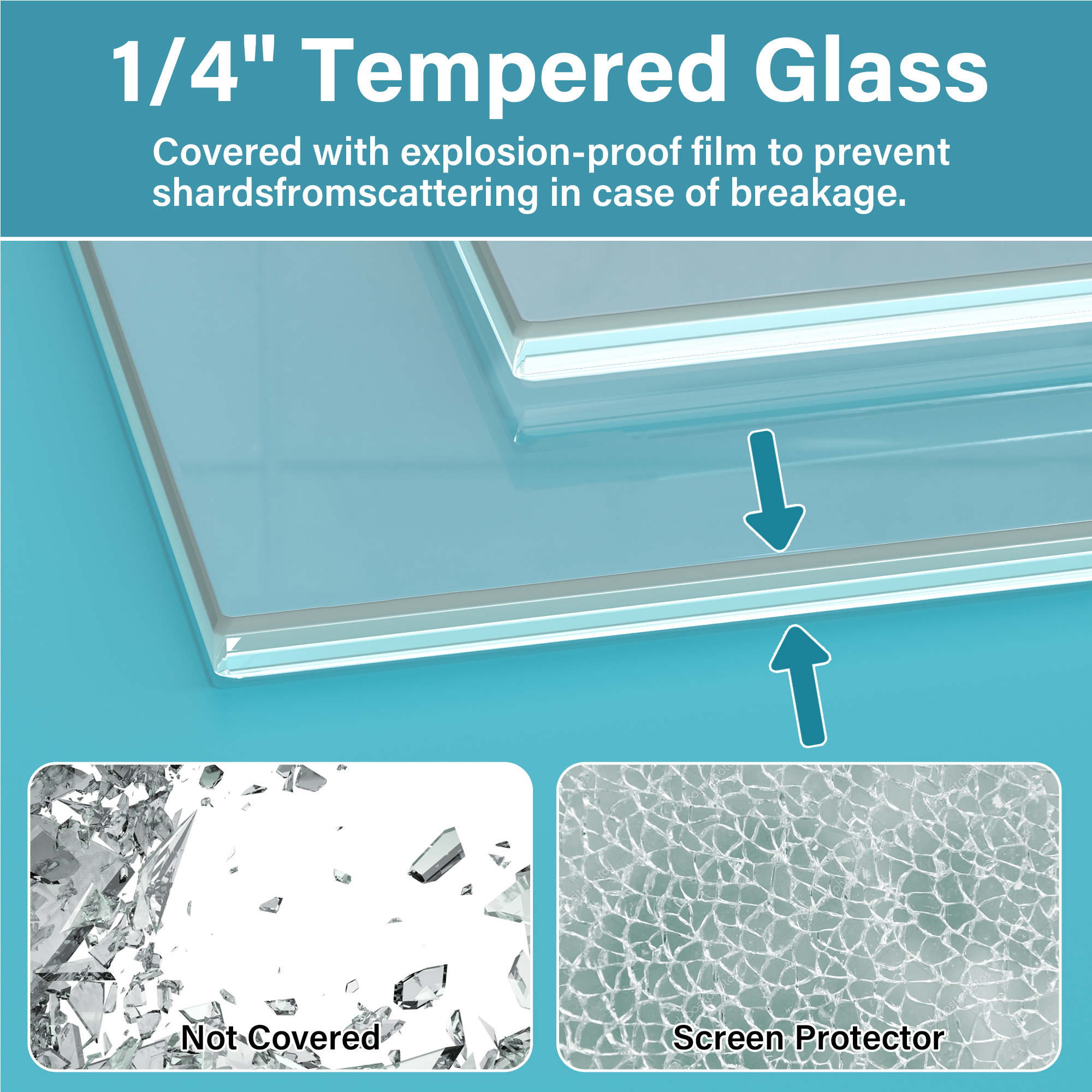 Glide 56-60" W x 70" H Black Framed Sliding Shower Door - Image 5