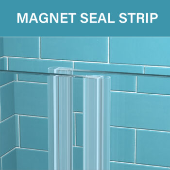 Glide 56-60" W x 70" H Black Framed Sliding Shower Door - Image 6