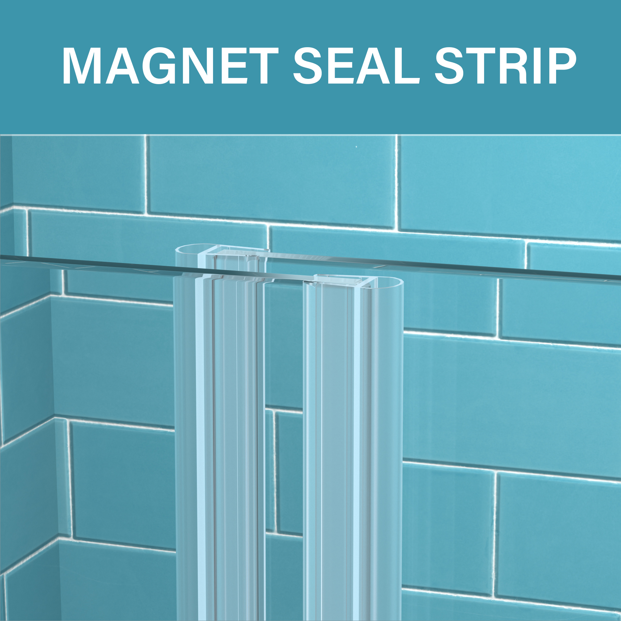 Glide 56-60" W x 70" H Black Framed Sliding Shower Door - Image 6