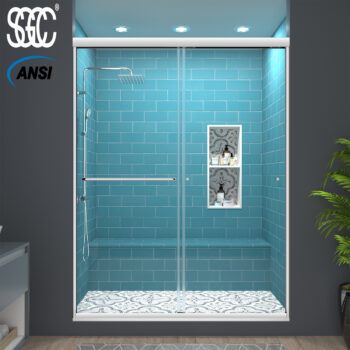 Glide 56-60" W x 70" H Sliding Framed Shower Door in Chrome