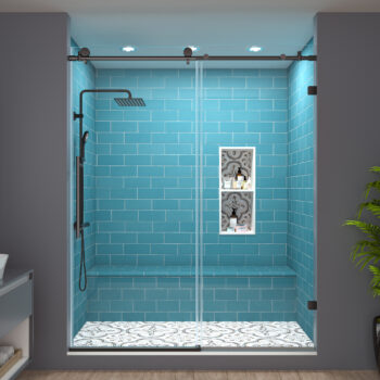 Glide 56-60" W x 74" H Sliding Frameless Tall Shower Door with Thick Clear Glass