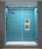 Glide 56-60″ W x 74″ H Sliding Frameless Tall Shower Door with Thick Clear Glass