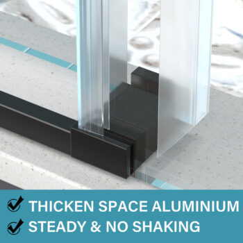 Glide 56-60" W x 74" H Sliding Frameless Tall Shower Door with Thick Clear Glass - Image 6