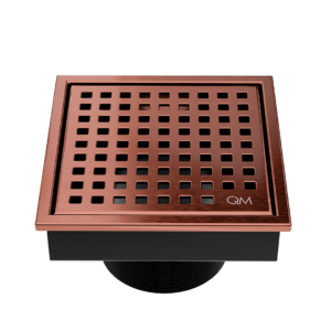 QM Lagos Series. Mira Line. 4″ Square Drain. Bronze