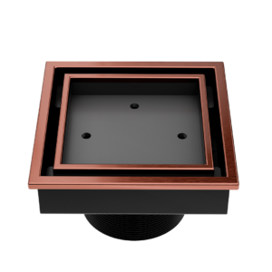 QM Lagos Series. Veil Line. 4″ Square Drain. Bronze