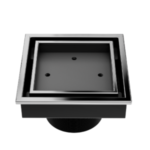 QM Lagos Series. Veil Line. 4″ Square Drain. Polished fin.