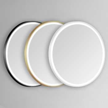 Sola 30x30 Round Lighted Bathroom Vanity Mirror  - White