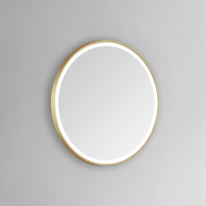 Sola 30×30 Round Lighted Bathroom Vanity Mirror  – Gold