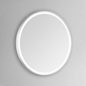 Sola 40×40 Round Lighted Bathroom Vanity Mirror  – White