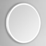 Sola 48x48 Round Lighted Bathroom Vanity Mirror  - White