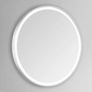 Sola 48×48 Round Lighted Bathroom Vanity Mirror  – White