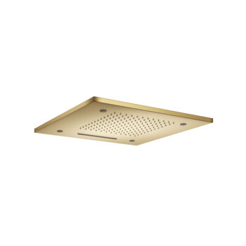 Isenberg 20" Stainless Steel Flush Mount Rainhead With Cascade Waterfall & Mist Flow In Satin Brass