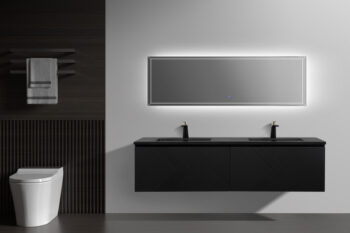 Mar 72" Black Vanity With Black Countertop - Image 4