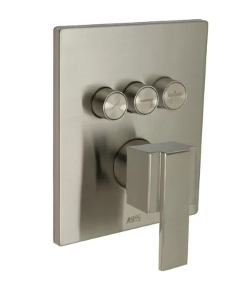 Huntington Brass Three Button Trim In PVD Satin Nickel