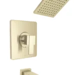 Huntington Brass Razo Tub And Shower Trim Kit In PVD Satin Brass