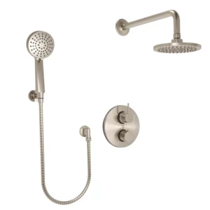 Huntington Brass Round Thermostatic Shower Trim In Pvd Satin Nickel