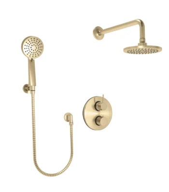 Huntington Brass Round Thermostatic Shower Trim In PVD Satin Brass