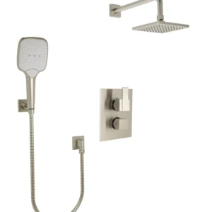 Huntington Brass Square Thermostatic Shower Trim In Pvd Satin Nickel