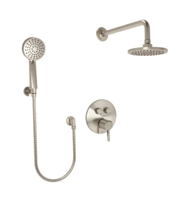 Huntington Brass Round Push Button Shower Trim In Pvd Satin Nickel