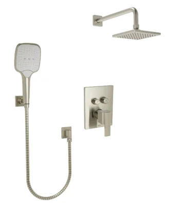 Huntington Brass Square Push Button Shower Trim In Pvd Satin Nickel