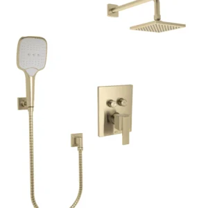 Huntington Brass Square Push Button Shower Trim In PVD Satin Brass