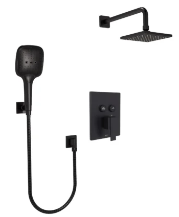 Huntington Brass Square Push Button Shower Trim In Matte Black