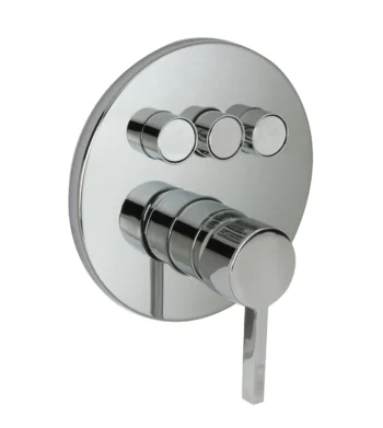 Huntington Brass Round Three Button Shower Trim In Chrome
