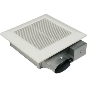 Panasonic WhisperValue® DC™ Fan with ECM motor and Pick-A-Flow 50, 80 or 100 CFM, ceiling or wall mount, 3-3/8″ housing depth.