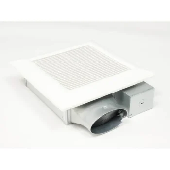 Panasonic WhisperValue® DC™ Fan with ECM motor and Pick-A-Flow 50, 80 or 100 CFM, Built-in Condensation Sensor, ceiling or wall mount, 3-3/8" housing depth.