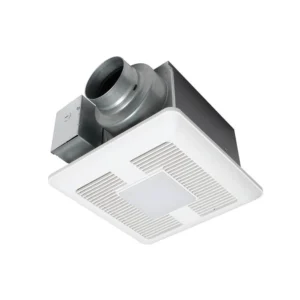 Panasonic WhisperCeiling® DC™ Fan/LED light with ECM Motor and Pick-A-Flow 50, 80 or 110 CFM (LED chip panel incorporates night light).