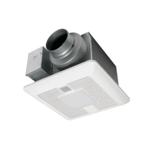 Panasonic WhisperSense® DC™ Fan/LED light with ECM Motor and Pick-A-Flow 50, 80 or 110 CFM, built-in dual motion and humidity sensors. 
(LED chip an incorporates night light).
