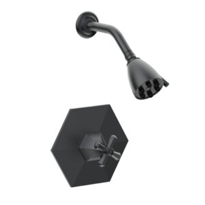 Phylrich LE VERRE & LA CROSSE Pressure Balance Shower Set – Cross Handle PB3171 – Gun Metal