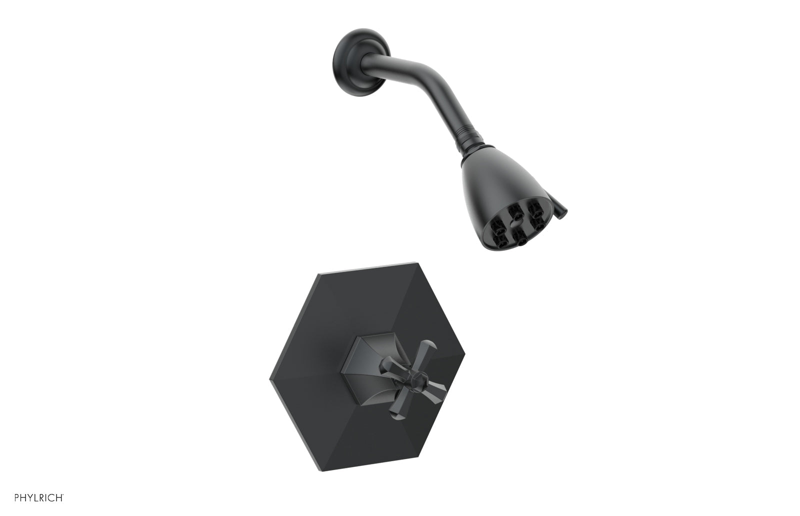 Phylrich LE VERRE & LA CROSSE Pressure Balance Shower Set - Cross Handle PB3171 - Gun Metal