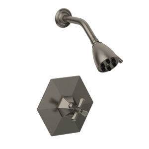 Phylrich LE VERRE & LA CROSSE Pressure Balance Shower Set – Cross Handle PB3171 – Pewter