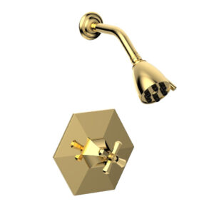 Phylrich LE VERRE & LA CROSSE Pressure Balance Shower Set – Cross Handle PB3171 – Polished Gold