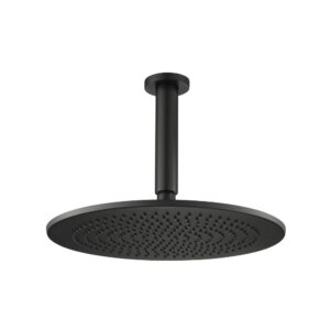 Isenberg 12″ Rain Head with 6″ Ceiling Mount Arm In Matte Black
